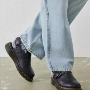 Dr. Martens Jorge II Black Leather Slingback Mules Shoes  Adj Unisex M11 W12 EUC